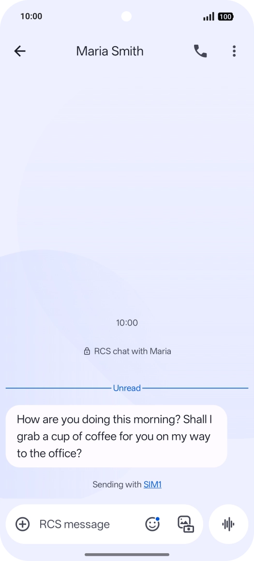 Select an existing conversation or create a new message and slide your finger left starting from the top right side of the screen.
