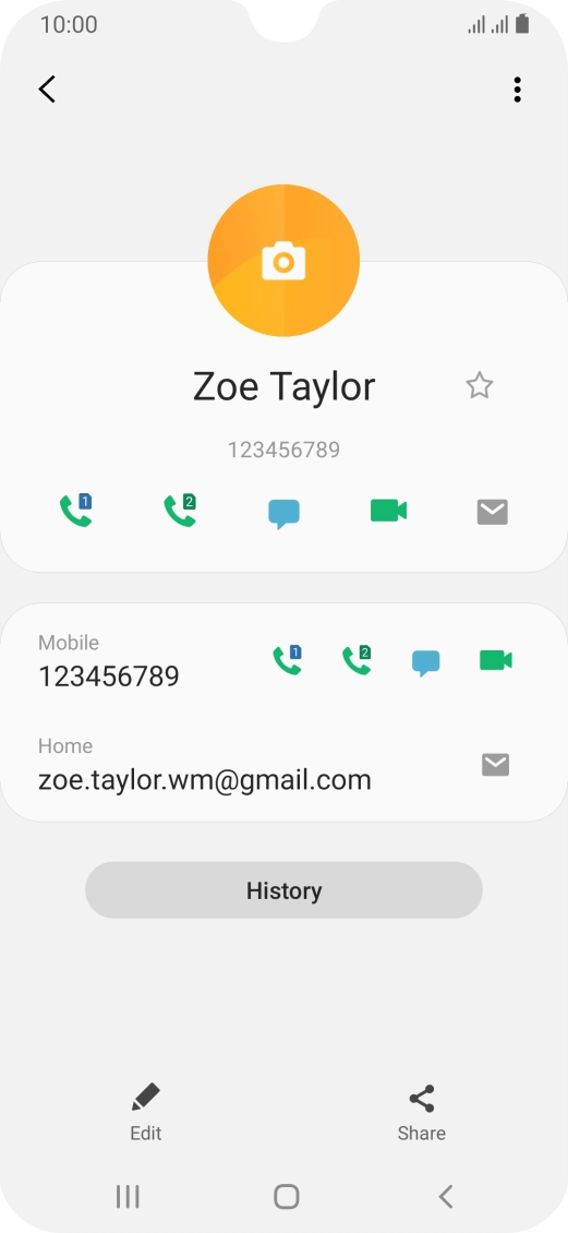 Press the call icon next to the required number.