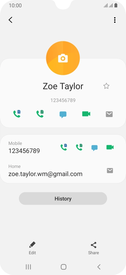 Press the call icon next to the required number.