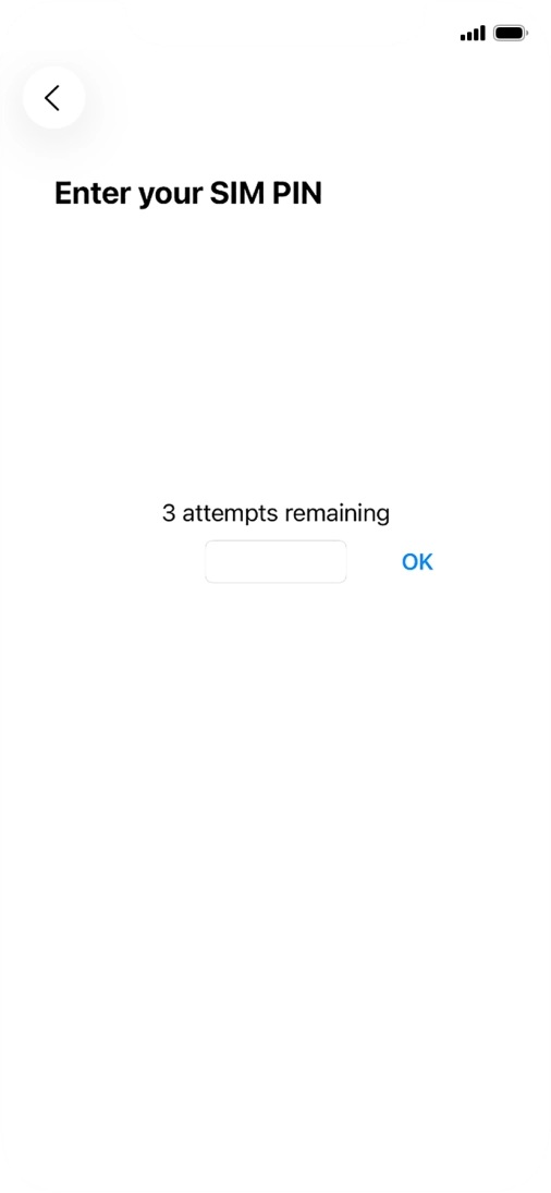 If your SIM is locked, key in your PIN and press OK. The default PIN is 1111.
