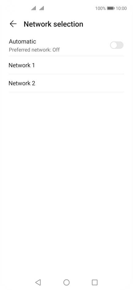 Press the required network.