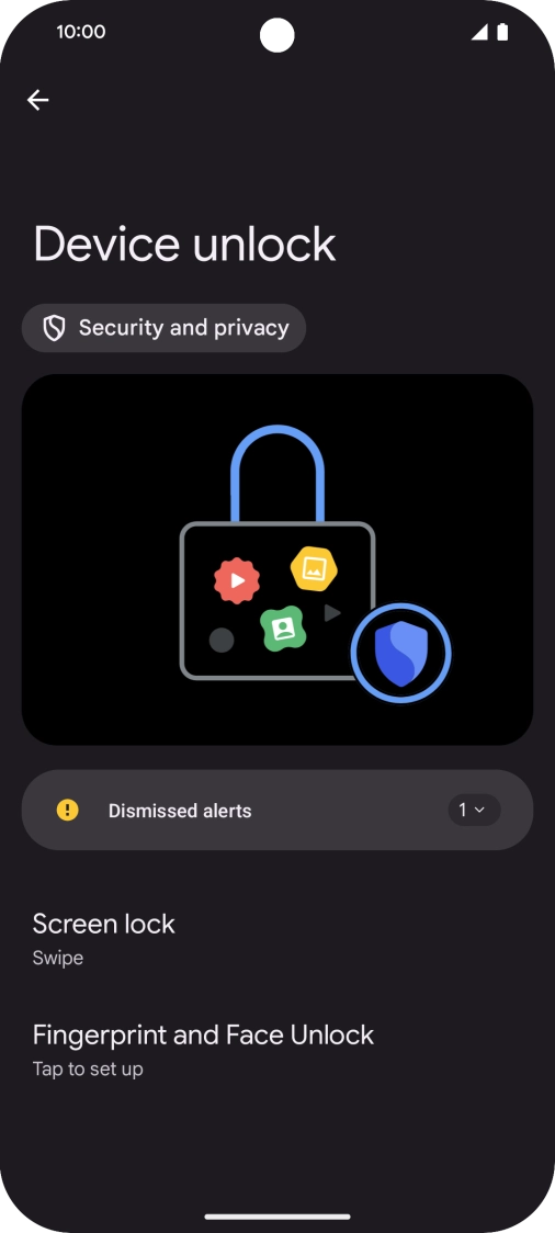 Press Fingerprint and Face Unlock.