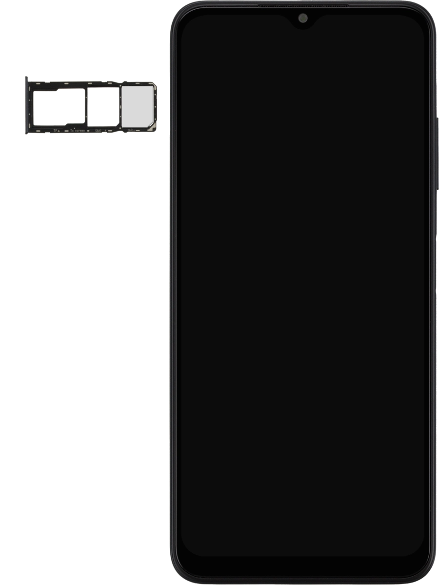 Turn your SIM so the angled corner of the SIM matches the angled corner of the second SIM holder and place your SIM in the SIM holder.