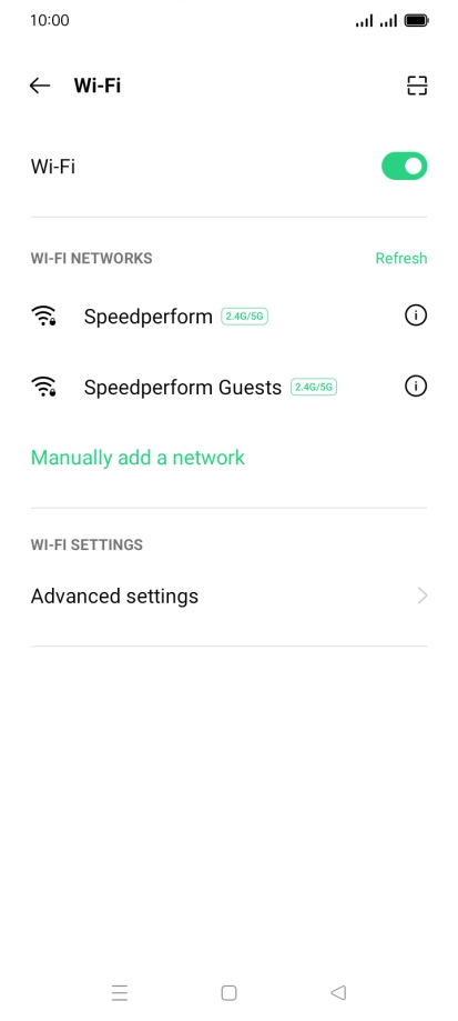 Press the required Wi-Fi network.