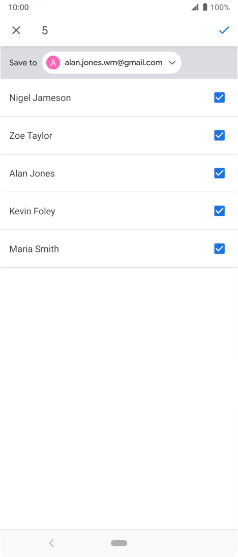 Press the confirm icon.