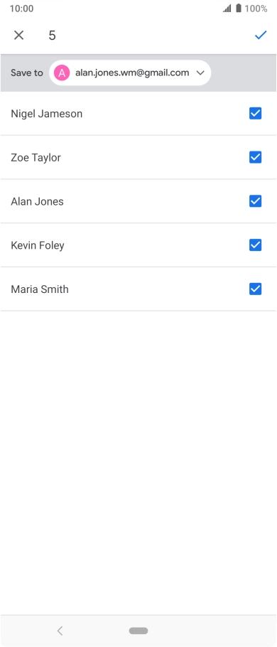 Press the confirm icon.