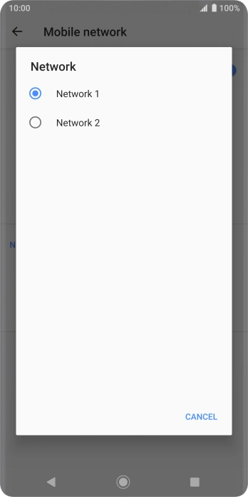Press the required network.