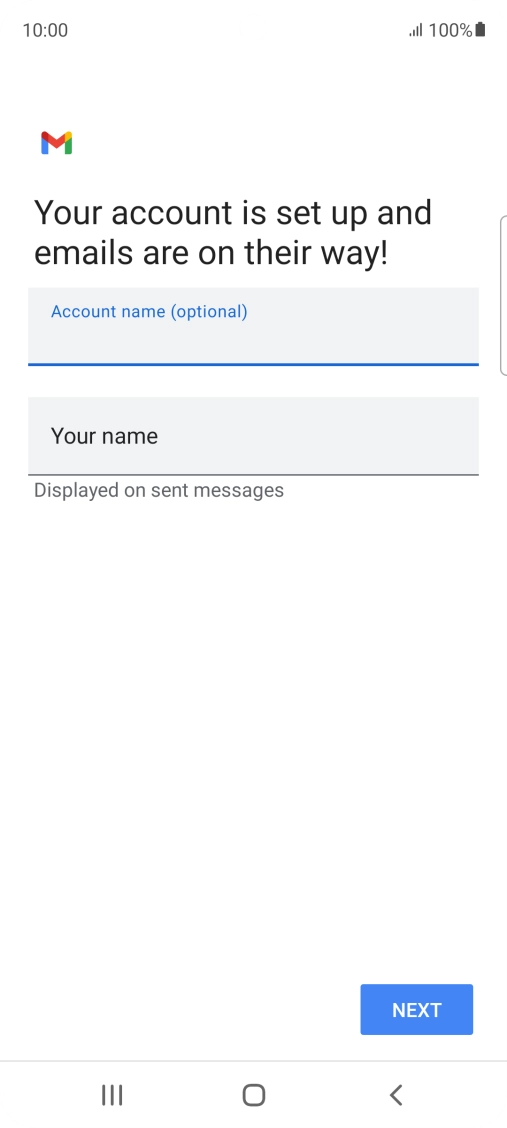 Press Your name and key in the required sender name.