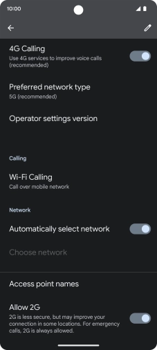 Press Access point names.