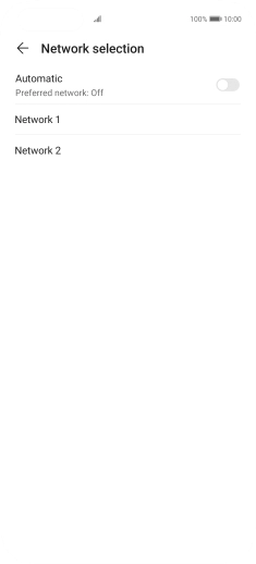 Press the required network.