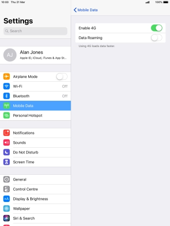 Press the indicator next to 