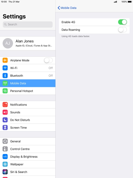 Press the indicator next to 