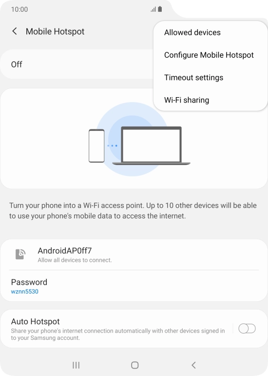 Press Configure Mobile Hotspot.