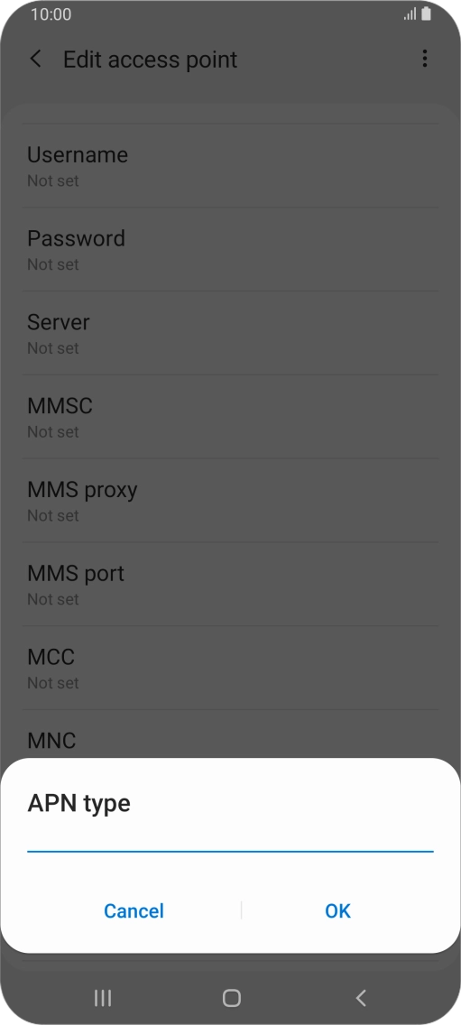Key in mms and press OK.