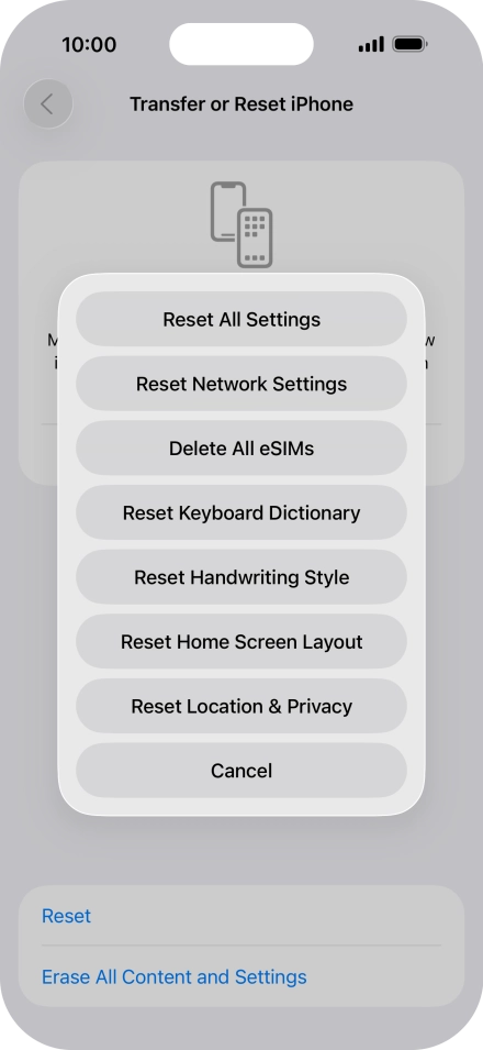 Press Reset All Settings.
