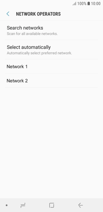 Press the required network.