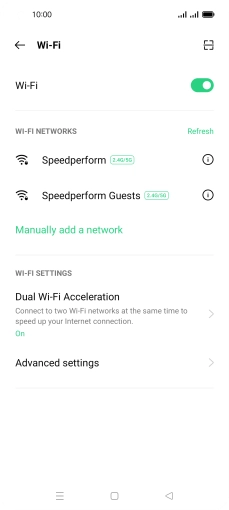 Press the required Wi-Fi network.