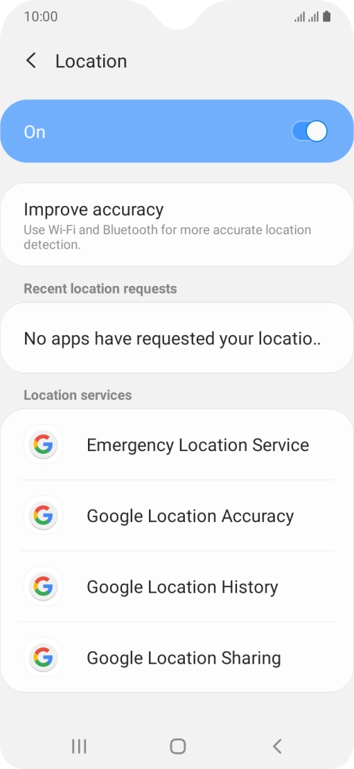 Press Google Location Accuracy.