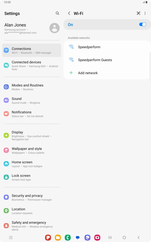 Press the menu icon.