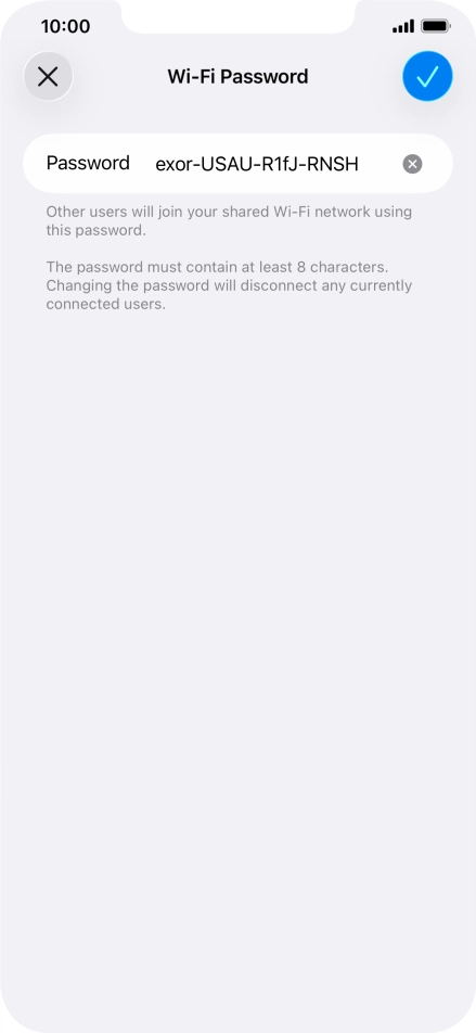 Press the confirm icon.