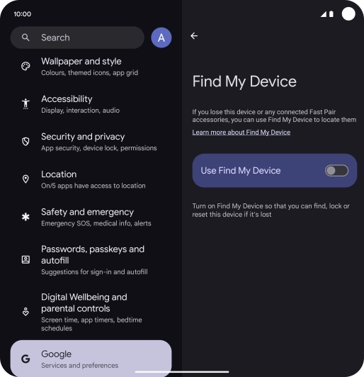 Press the indicator next to 