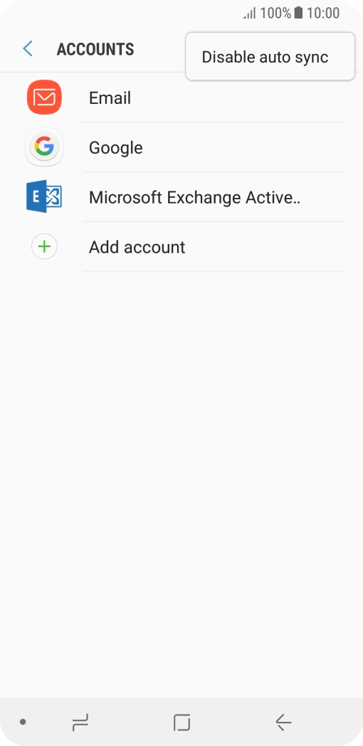 Press Disable auto sync.