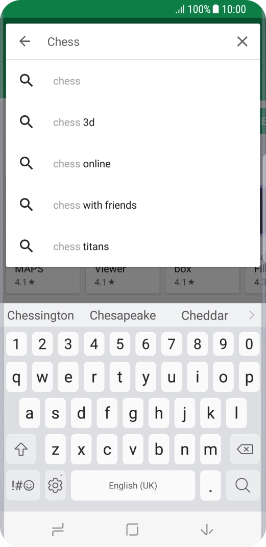 Key in the name or subject of the required app and press the search icon.