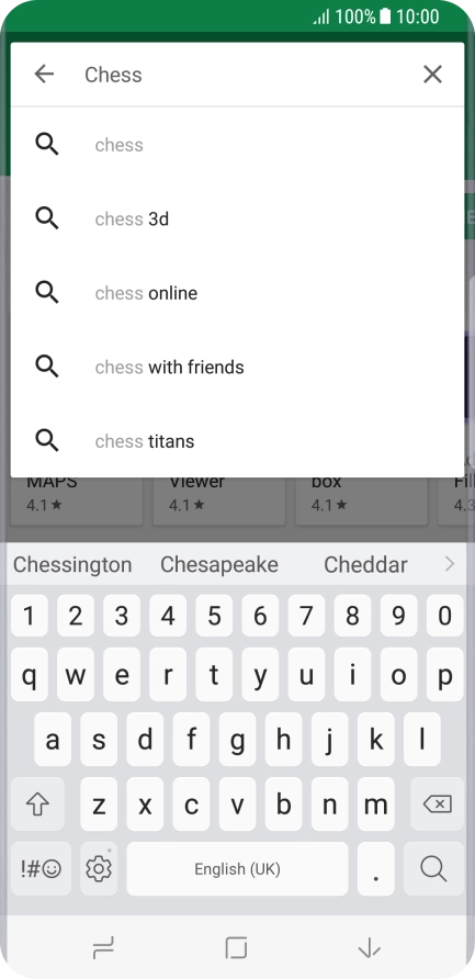 Key in the name or subject of the required app and press the search icon.