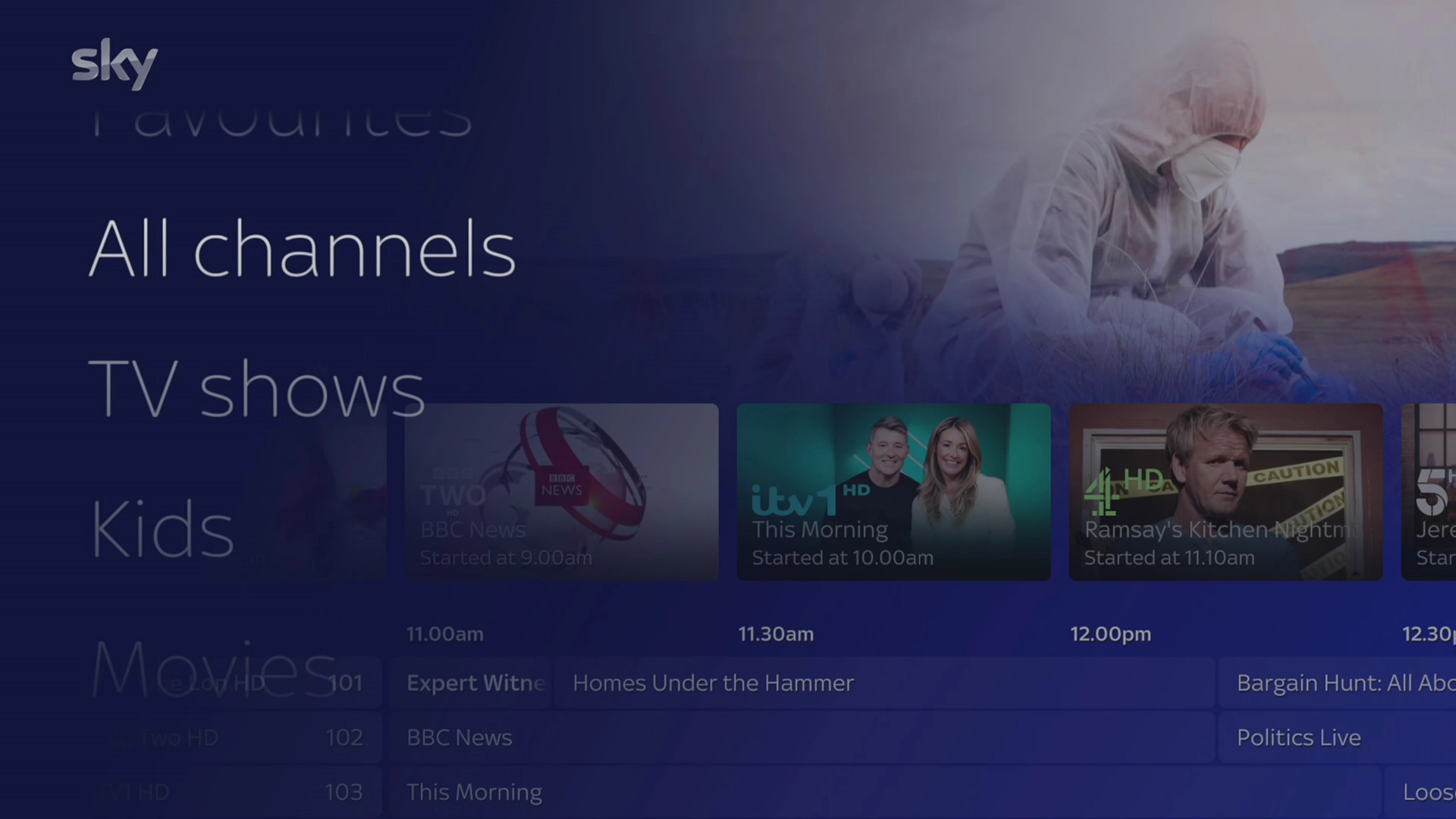 Select the required category.