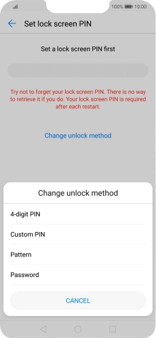 Press the required phone lock code and follow the instructions on the screen to create an additional phone lock code.