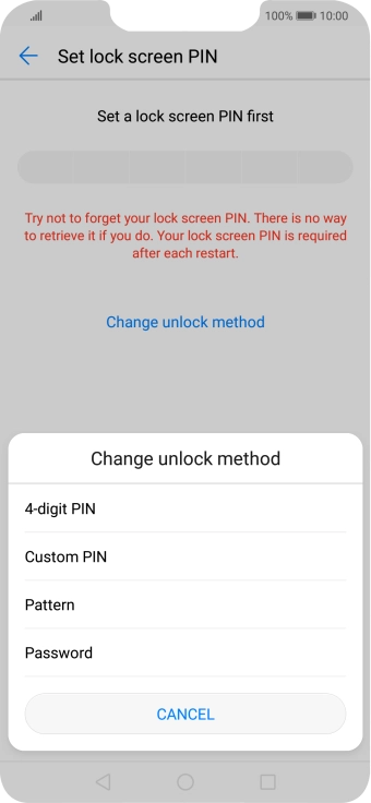 Press the required phone lock code and follow the instructions on the screen to create an additional phone lock code.