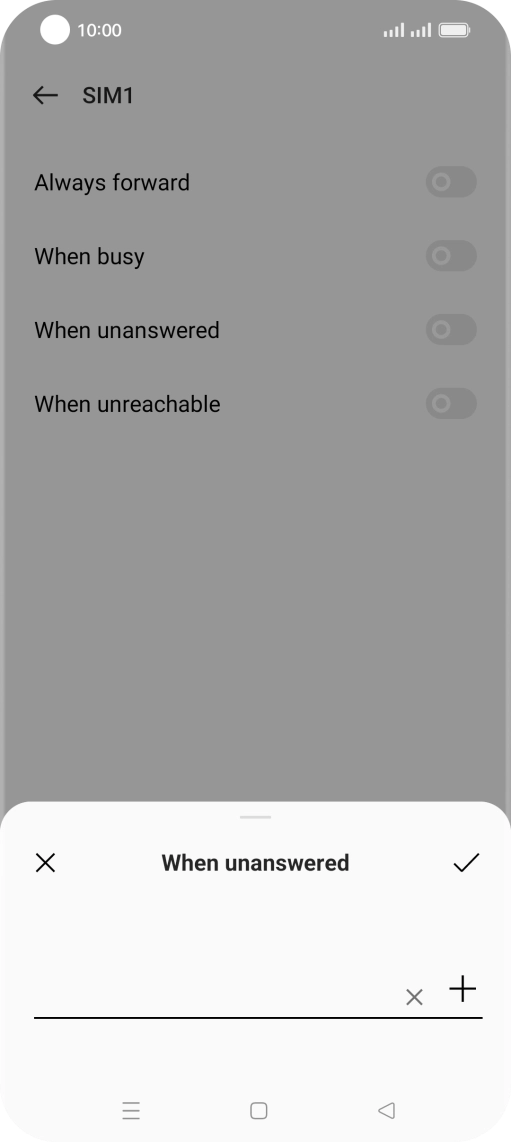 Key in +447953222222 and press the confirm icon.