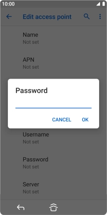 Key in secure and press OK.