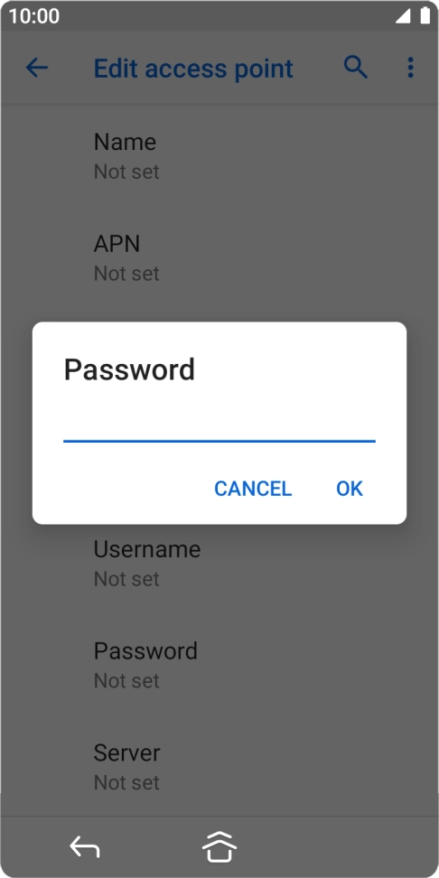 Key in secure and press OK.