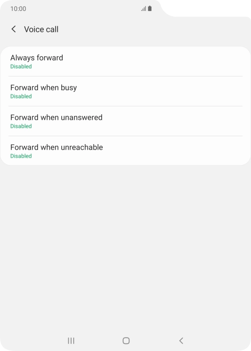 Press the required divert type.
