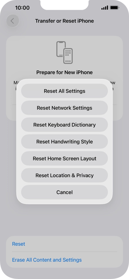 Press Reset All Settings.