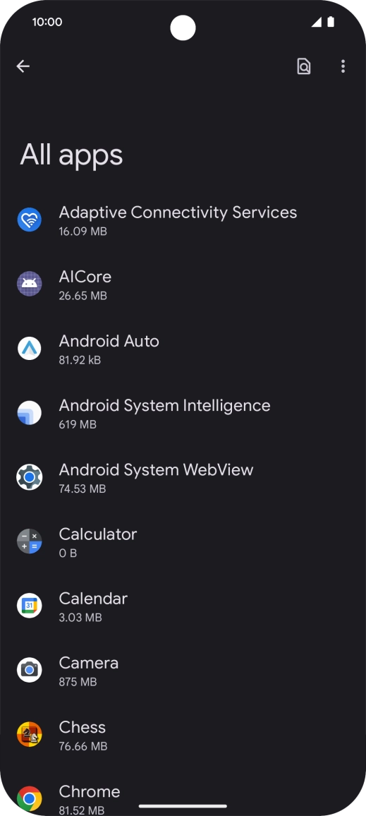 Press the required app.