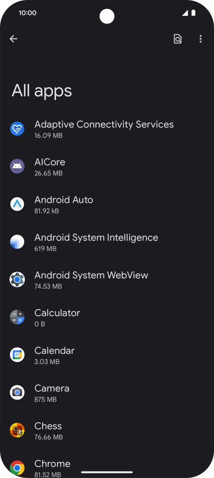 Press the required app.