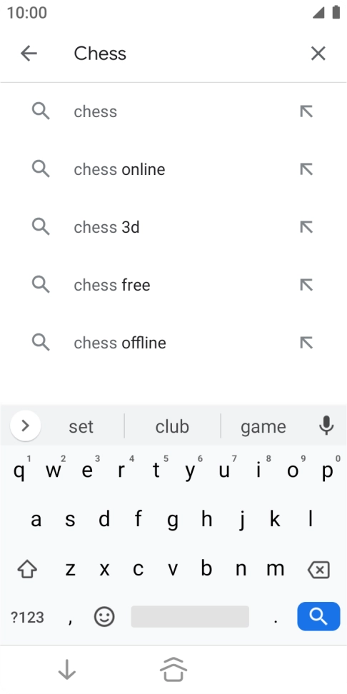 Key in the name or subject of the required app and press the search icon.