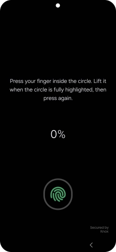 Follow the instructions on the screen to create the phone lock code using your fingerprint.