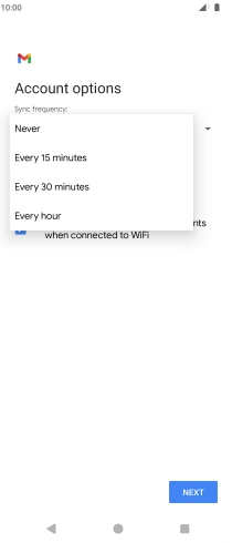 Press the required setting.