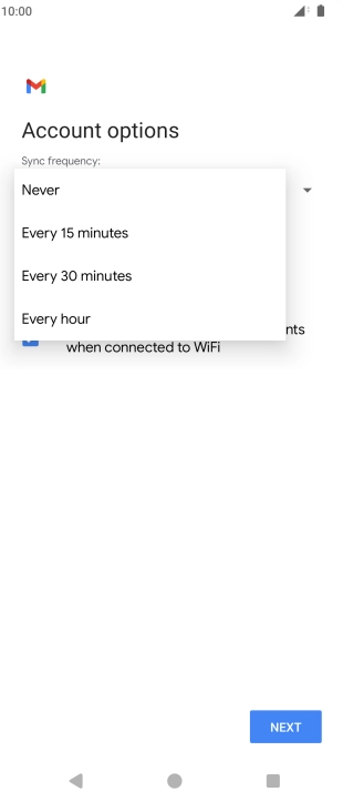Press the required setting.