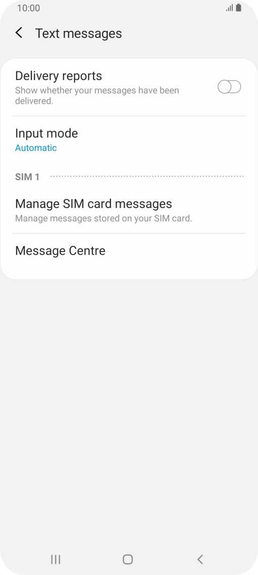 Press Message Centre.