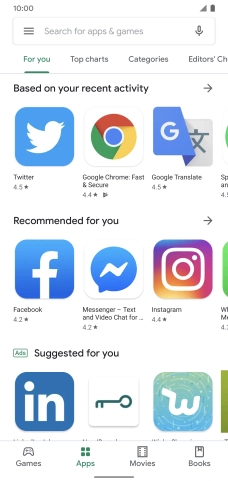 Press the menu icon.