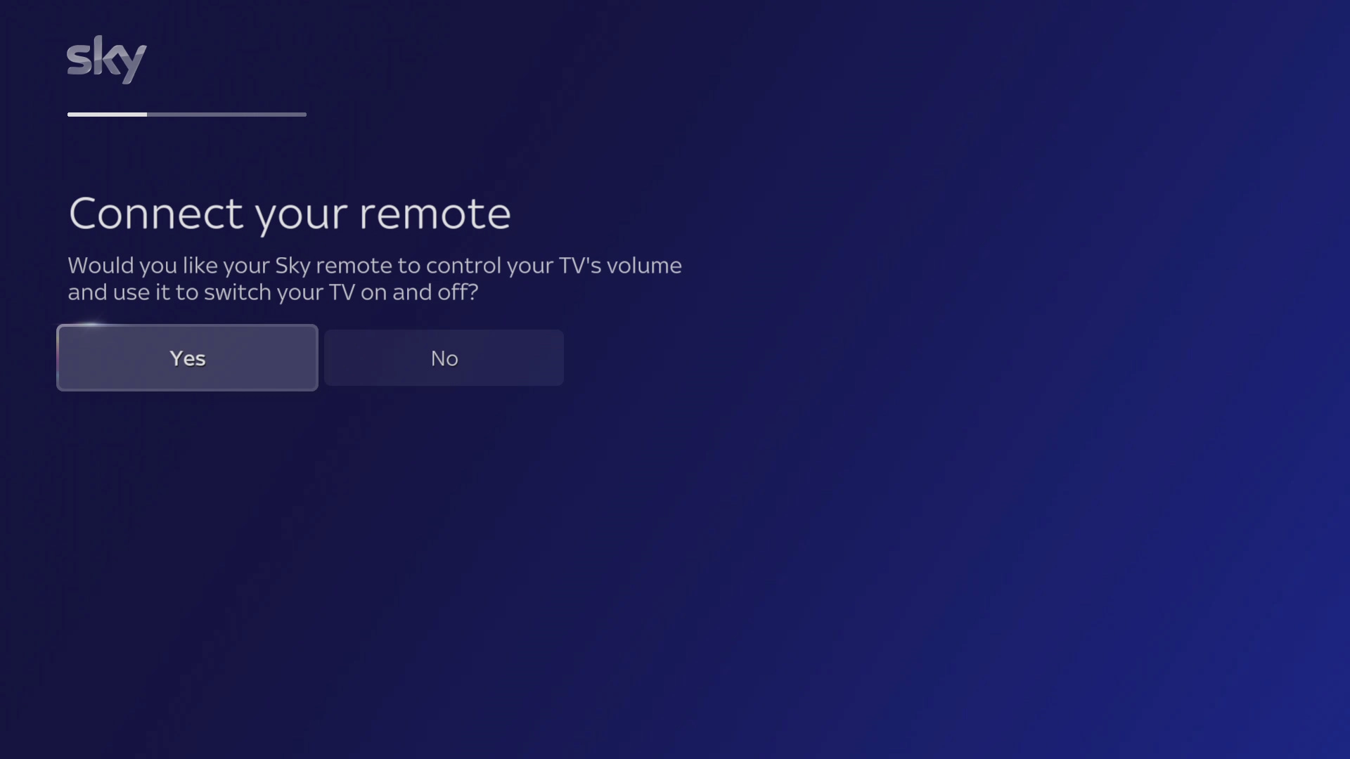 Select the required setting.