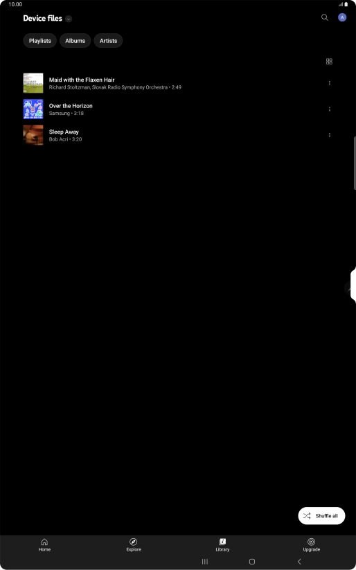 Press the required audio file.