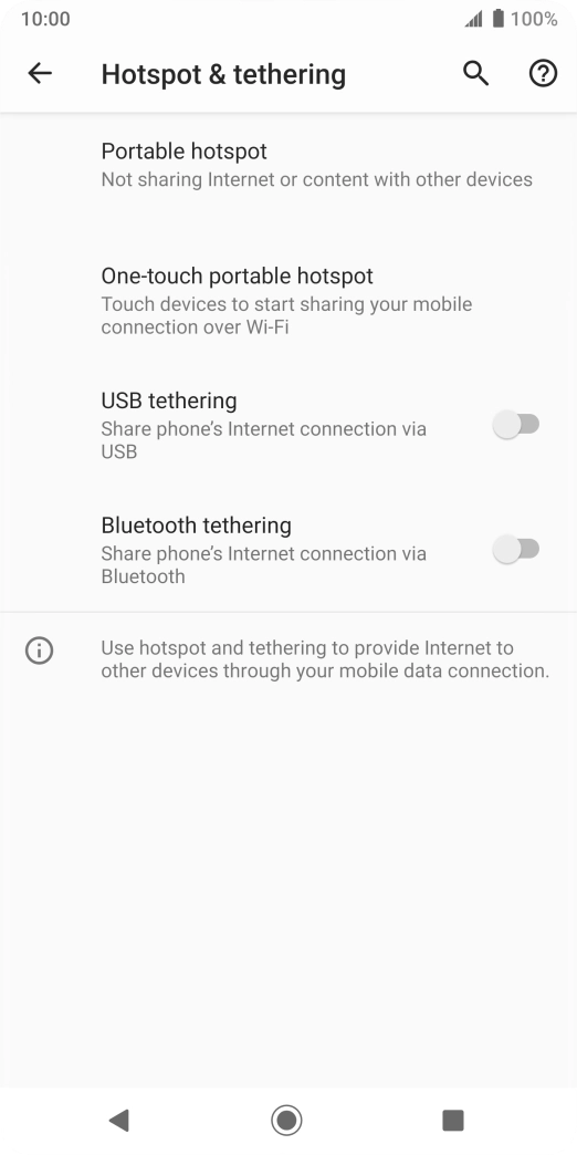 Press Portable hotspot.