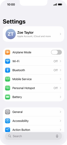 Press Personal Hotspot.