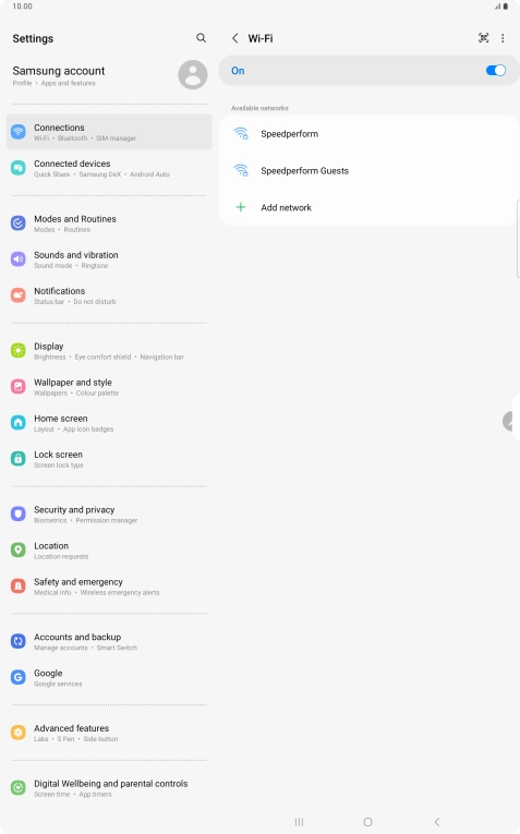 Press the menu icon.
