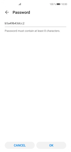 Key in the required Wi-Fi hotspot password and press OK.